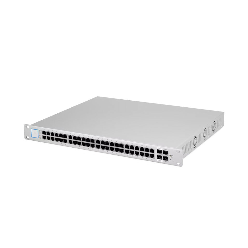 A Photo Of Ubiquiti PoE Switch 48-Port GbE, PoE+ and 24V Passive PoE with 1G & 10G SFP Ports | High-Performance Network Switch