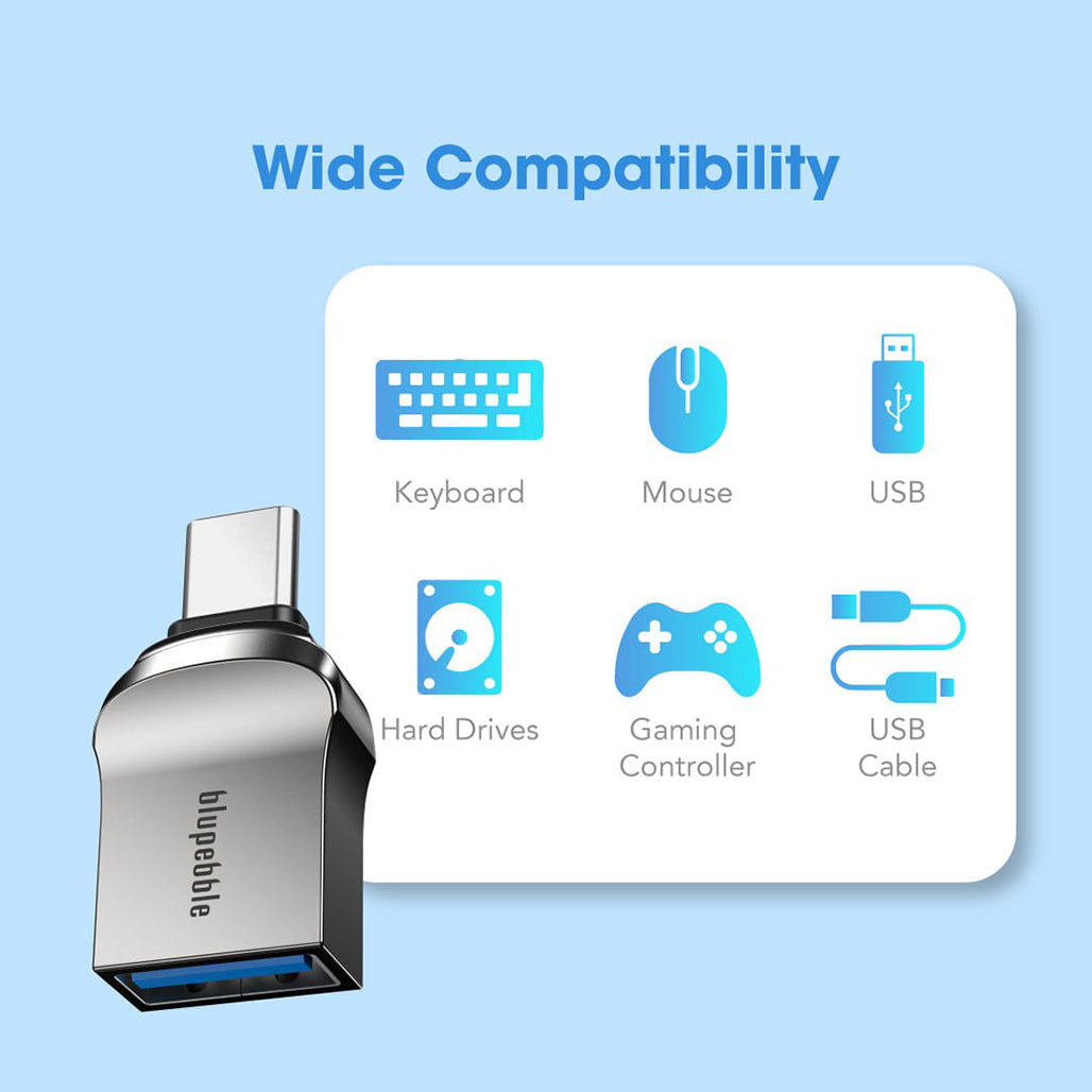 A Photo Of Blupebble USB-A to USB-C USB 3.1 OTG Adapter with 10Gbps Data Transfer