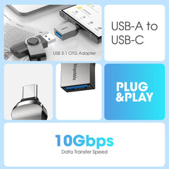 A Photo Of Blupebble USB-A to USB-C USB 3.1 OTG Adapter with 10Gbps Data Transfer