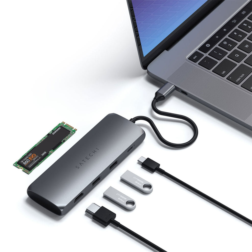 A Photo Of Satechi USB-C Hybrid Multiport Adapter with SSD Enclosure - ST-UCHSEM