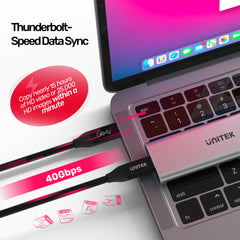 A Photo Of Unitek USB4 USB-C Cable - 40Gbps 100W PD Fast Charging Cable