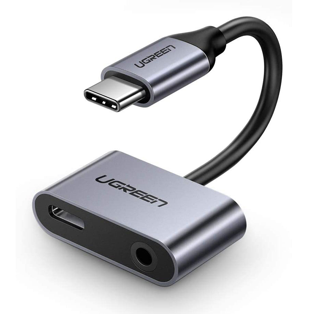 A Photo Of UGreen 2-Port USB-C Hub with 3.5mm Audio Jack | Type-C Adapter for Charging and Listening Simultaneously | 50596