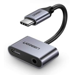 A Photo Of UGreen 2-Port USB-C Hub with 3.5mm Audio Jack | Type-C Adapter for Charging and Listening Simultaneously | 50596