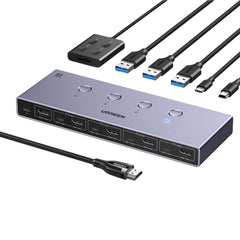 A Photo Of Ugreen AK701 4-in-1 HDMI KVM Switch 8K 60Hz with USB 3.0 and HDMI 2.1