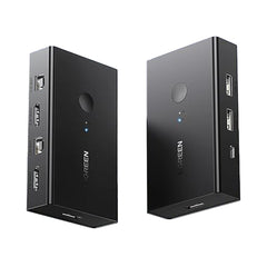 A Photo Of UGreen HDMI KVM Switch 2-in-1 Out | 4K@60Hz with 4 USB Ports | Control 2 Computers with 1 Monitor