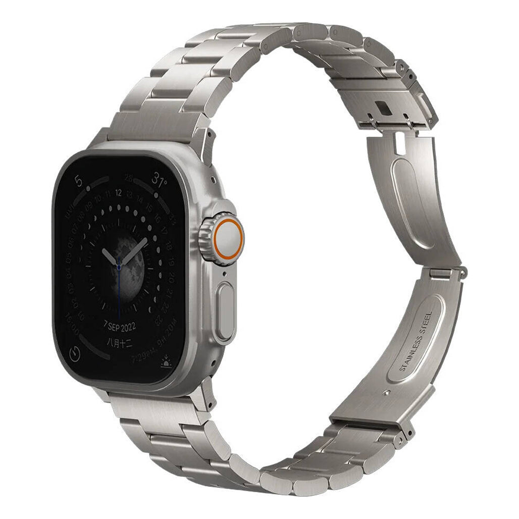 A Photo Of Uniq Osta Stainless Steel Watch Strap – Brushed Finish, Tool-Free Adjustable Links, Secure Fit