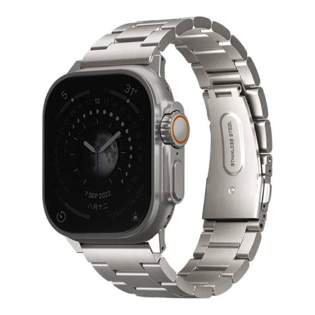 A Photo Of Uniq Osta Stainless Steel Watch Strap – Brushed Finish, Tool-Free Adjustable Links, Secure Fit