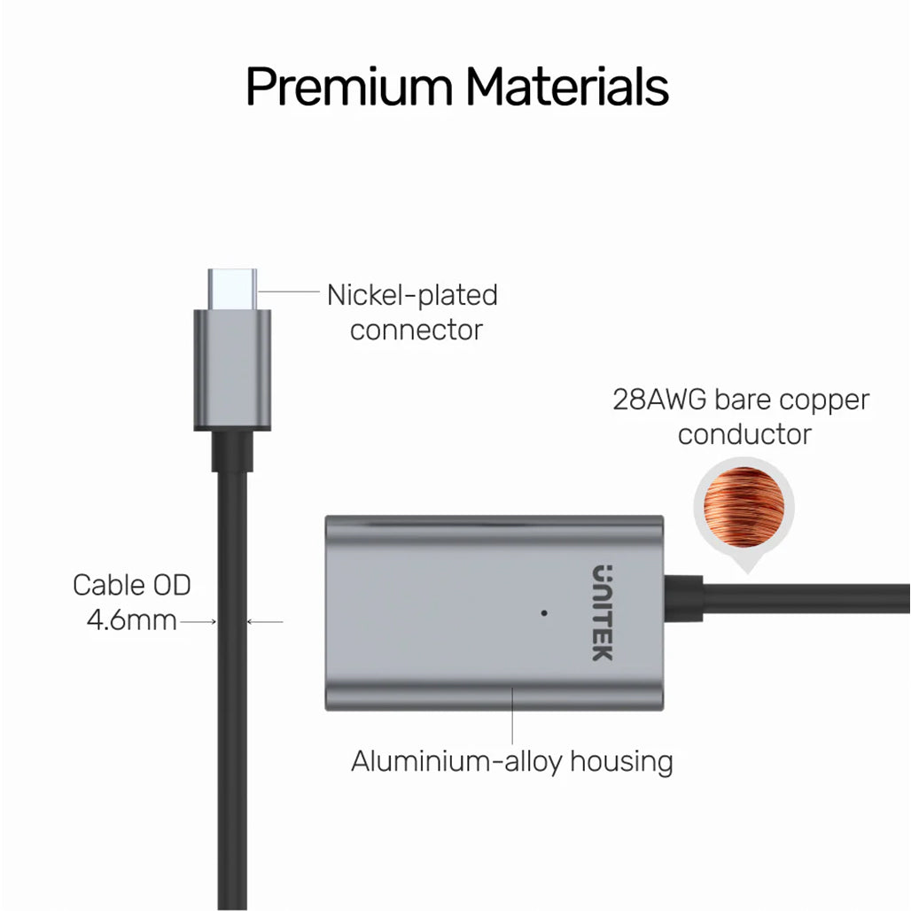 A Photo Of Unitek USB-C Active Extension Cable 5m