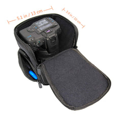 A Photo Of Universal DSLR Camera Bag – Nylon Holster Case for Nikon, Canon, Sony, Olympus, Pentax – Travel Shoulder Bag with Accessory Pockets – Black