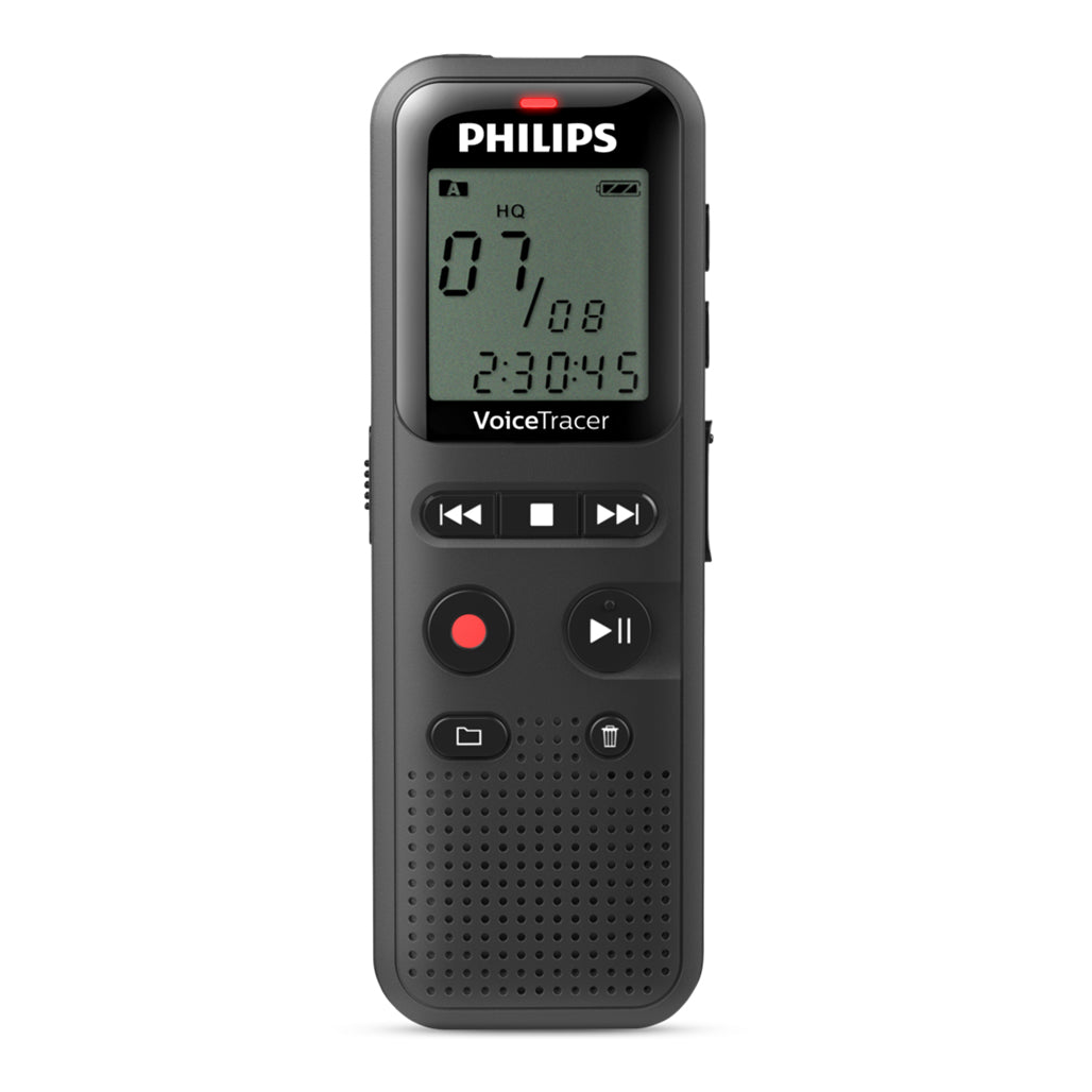 A Photo Of Philips VoiceTracer DVT1160 Digital Voice Recorder - 8GB, Voice-Activated Recording, One-Touch Operation