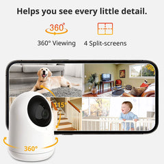 A Photo Of SwitchBot Pan/Tilt Cam 2K W3101100-WH | High-Resolution 2K Camera with 360º Pan and 115º Tilt