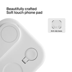A Photo Of Belkin BoostCharge 3-in-1 Magnetic Foldable Wireless Charging Station with Qi2, 15W Fast Charging for iPhone, Apple Watch & AirPods