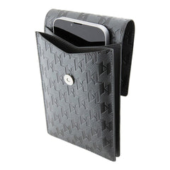 A Photo Of Karl Lagerfeld Monogram Ikonik Wallet Phone Bag – Black ECO Leather Crossbody Purse for Phone, Cards & Essentials