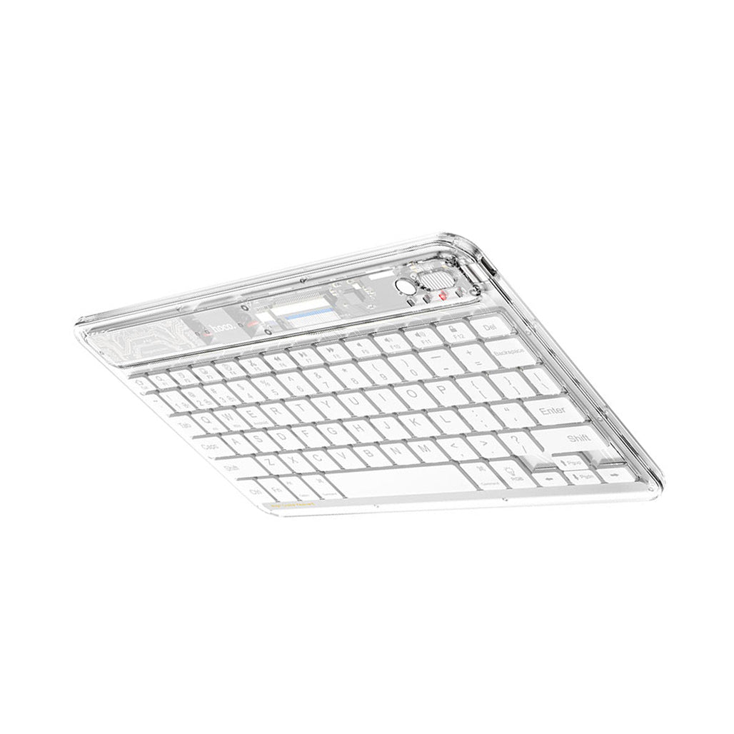 A Photo Of Hoco S55 Transparent Discovery Edition Wireless Keyboard - Space White