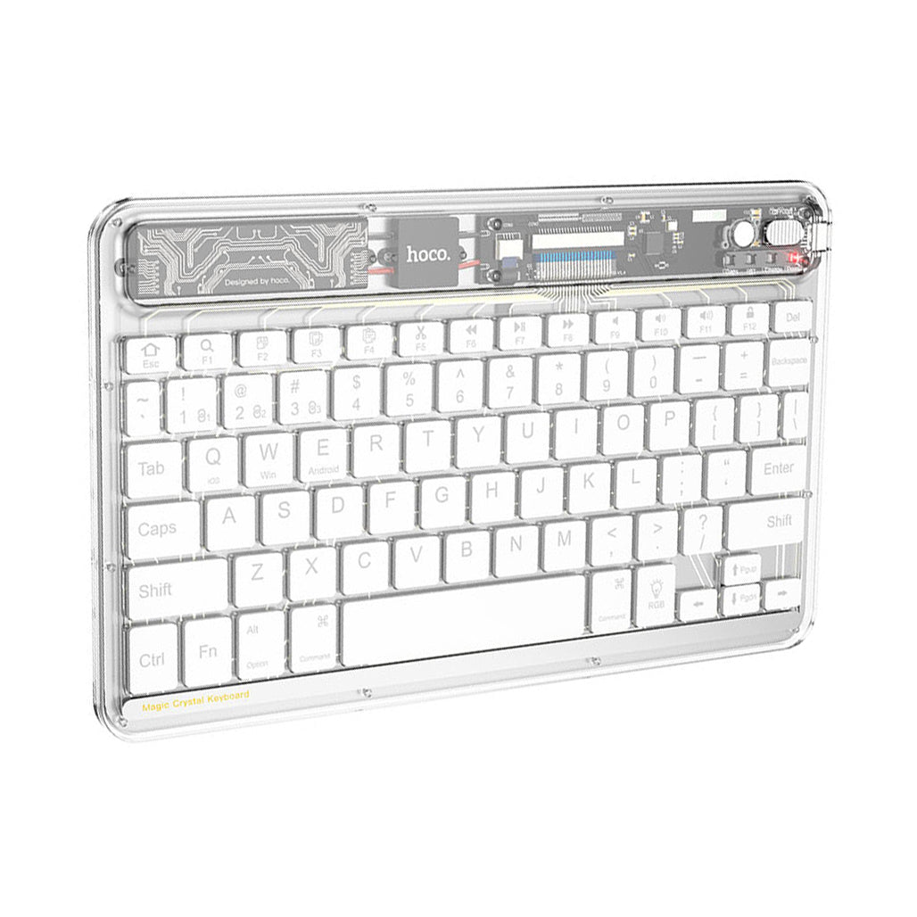 A Photo Of Hoco S55 Transparent Discovery Edition Wireless Keyboard - Space White