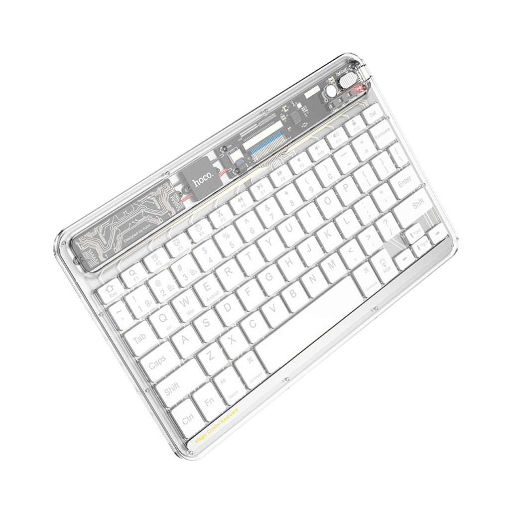 A Photo Of Hoco S55 Transparent Discovery Edition Wireless Keyboard - Space White