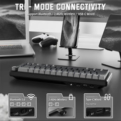 A Photo Of ATTACK SHARK X66 Wireless Mechanical Keyboard 60% RGB -Gradient Black