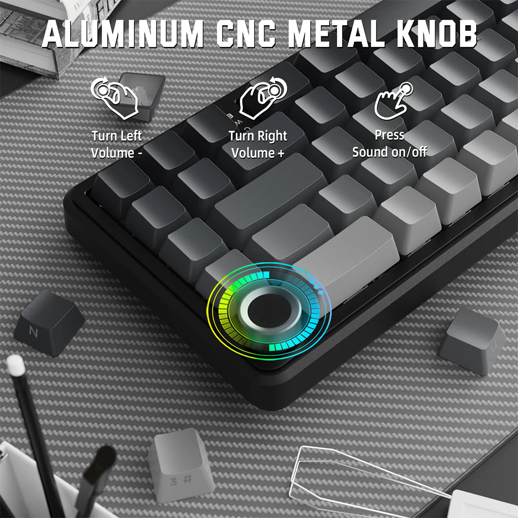 A Photo Of ATTACK SHARK X66 Wireless Mechanical Keyboard 60% RGB -Gradient Black