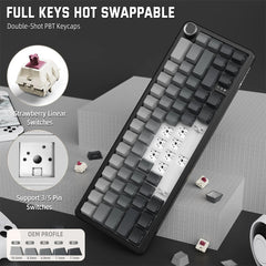 A Photo Of ATTACK SHARK X66 Wireless Mechanical Keyboard 60% RGB -Gradient Black