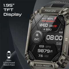 A Photo Of Promate XWatch-S19 Fitness Smartwatch with Bluetooth Calling - Black