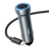 Hoco Z54A 48W Dual Port Car Charger with Type-C Cable