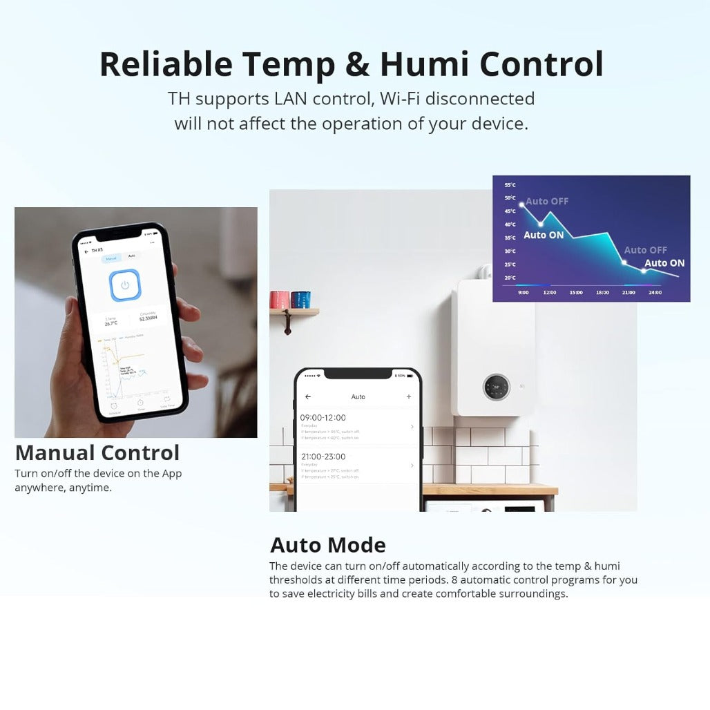 A Photo Of Sonoff TH Elite Temperature and Humidity Monitoring Switch - THR316