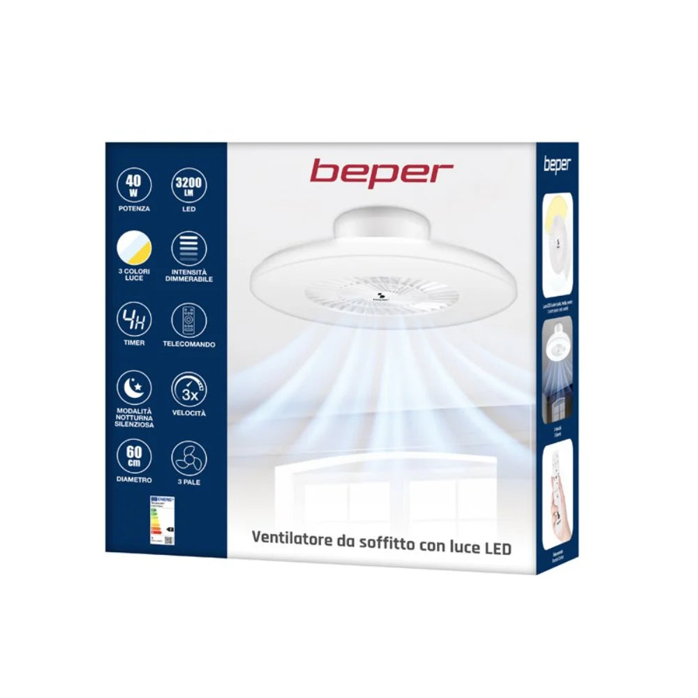 A Photo Of Beper Ceiling Fan With Led Light - P206VEN650