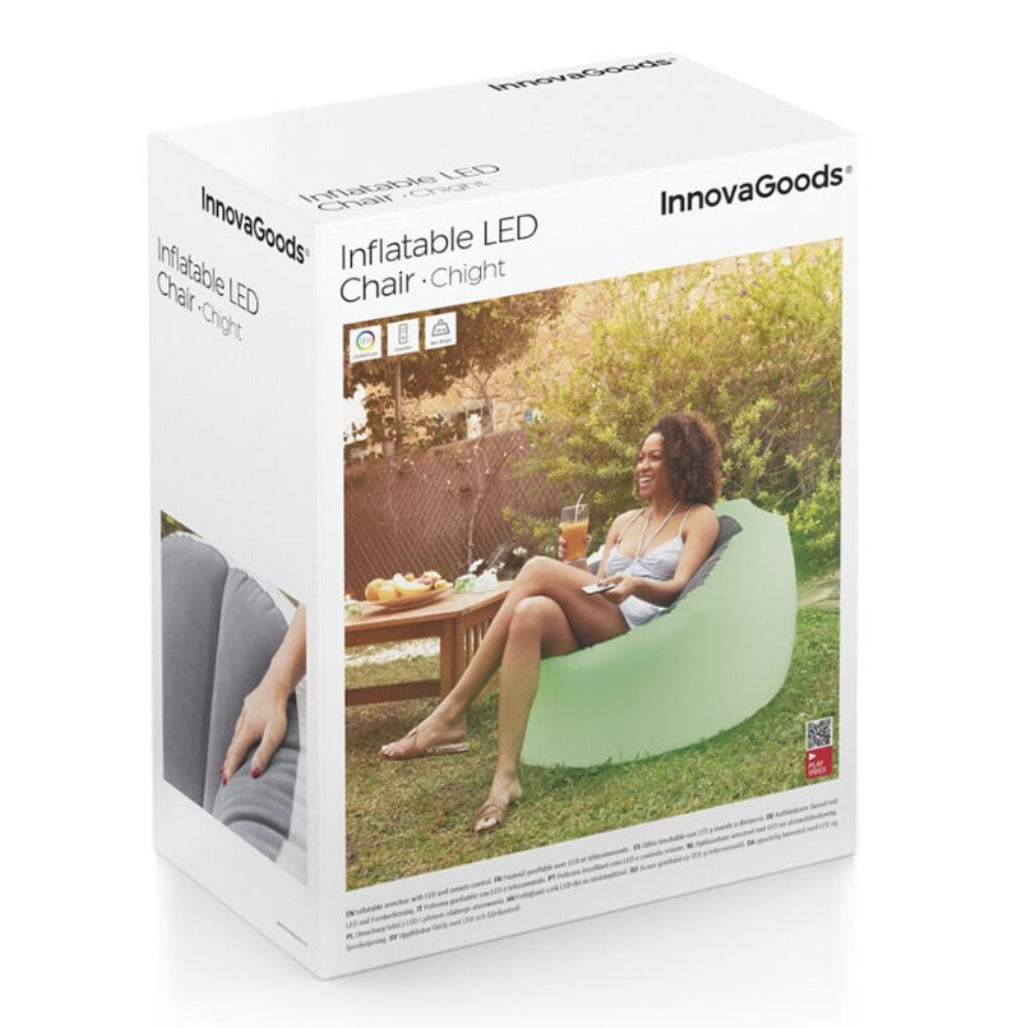 A Photo Of InnovaGoods Inflatable Armchair with Multicoloured LED and Remote Control - V0103729