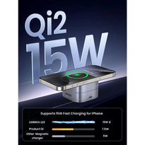 Ugreen 35316 MagFlow 2-in-1 Wireless Charger (Qi2 15W, MagSafe Compatible, Foldable)