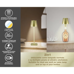 A Photo Of Beper Rechargeable 2IN1 Cristal Table Lamp - P201UTP116