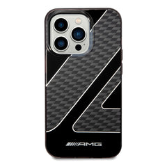 A Photo Of AMG Transparent Double Layer Case With Checkered Flag Pattern For iPhone 14 Pro Max