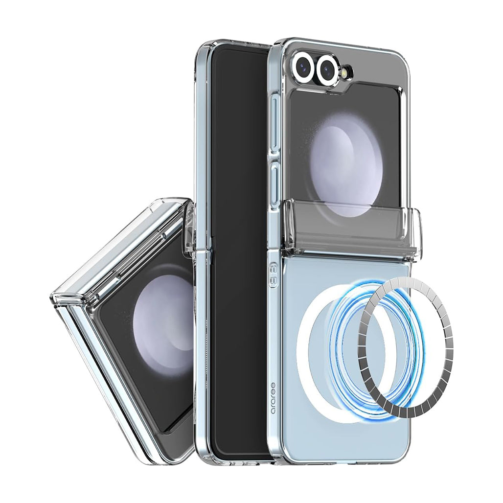 A Photo Of Araree Nukin 360 M Clear Case for Samsung Galaxy Z Flip 6 - Full-Body Protection with MagSafe Compatibility