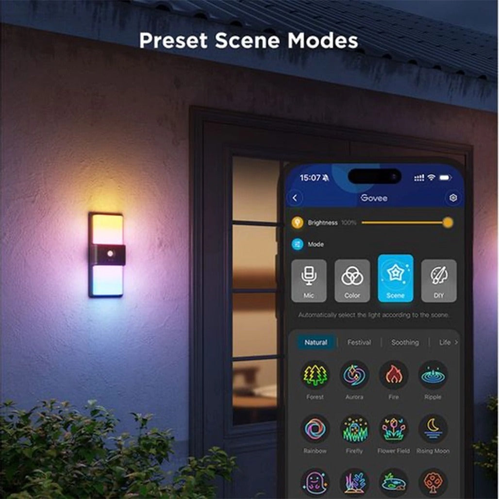 A Photo Of Govee Smart Outdoor Wall Light - H7078