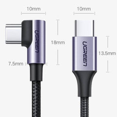 A Photo Of Ugreen Angled cable USB Type C - USB Type C Power Delivery 60W 20V 3A