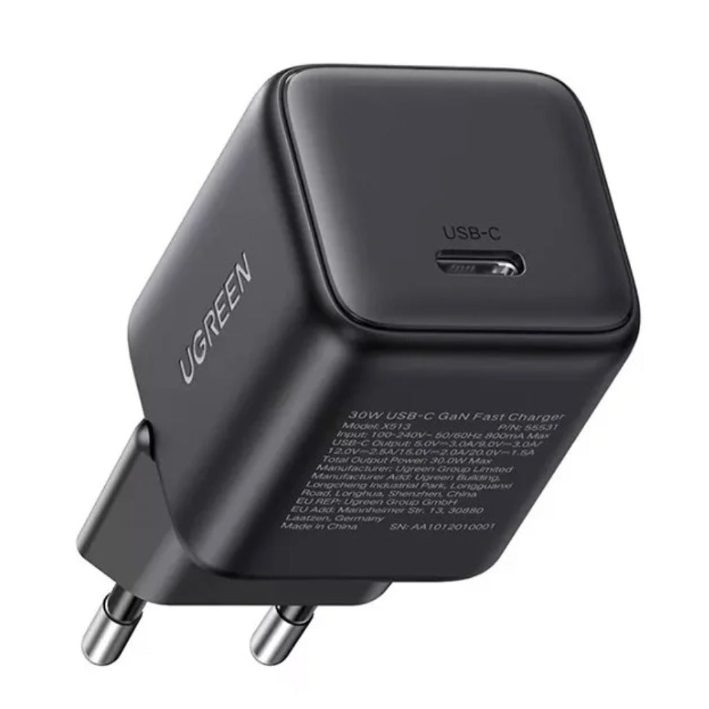 A Photo Of UGREEN 30W GaN USB-C Fast Charger – Smart Power Adapter for Phones, Tablets & MacBook Air