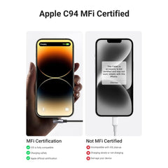 A Photo Of Ugreen USB-C to Angled Lightning Braided Cable – MFi Certified Fast Charging