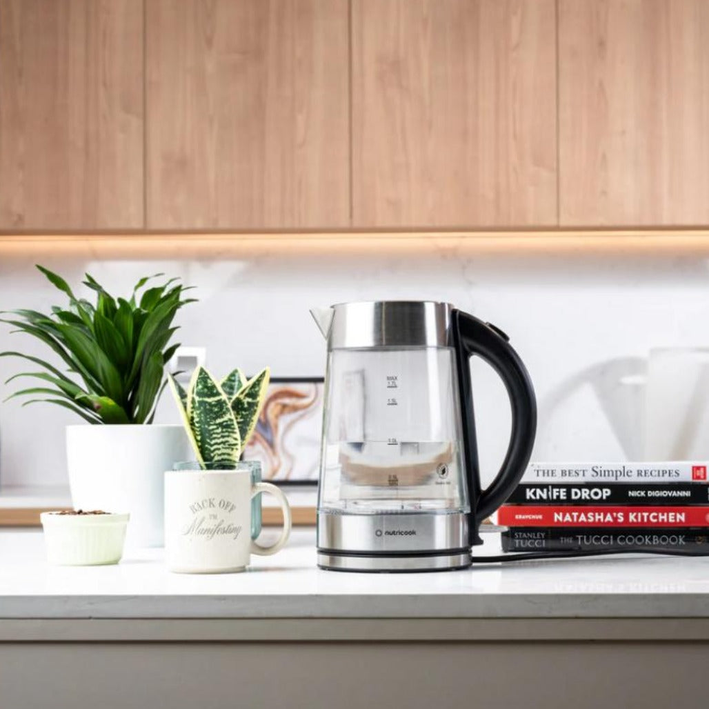 A Photo Of Nutricook Electric Glass Kettle - 1.7L, Double-Wall, Heavy-Duty Design, Elite Durability - NC-GK100