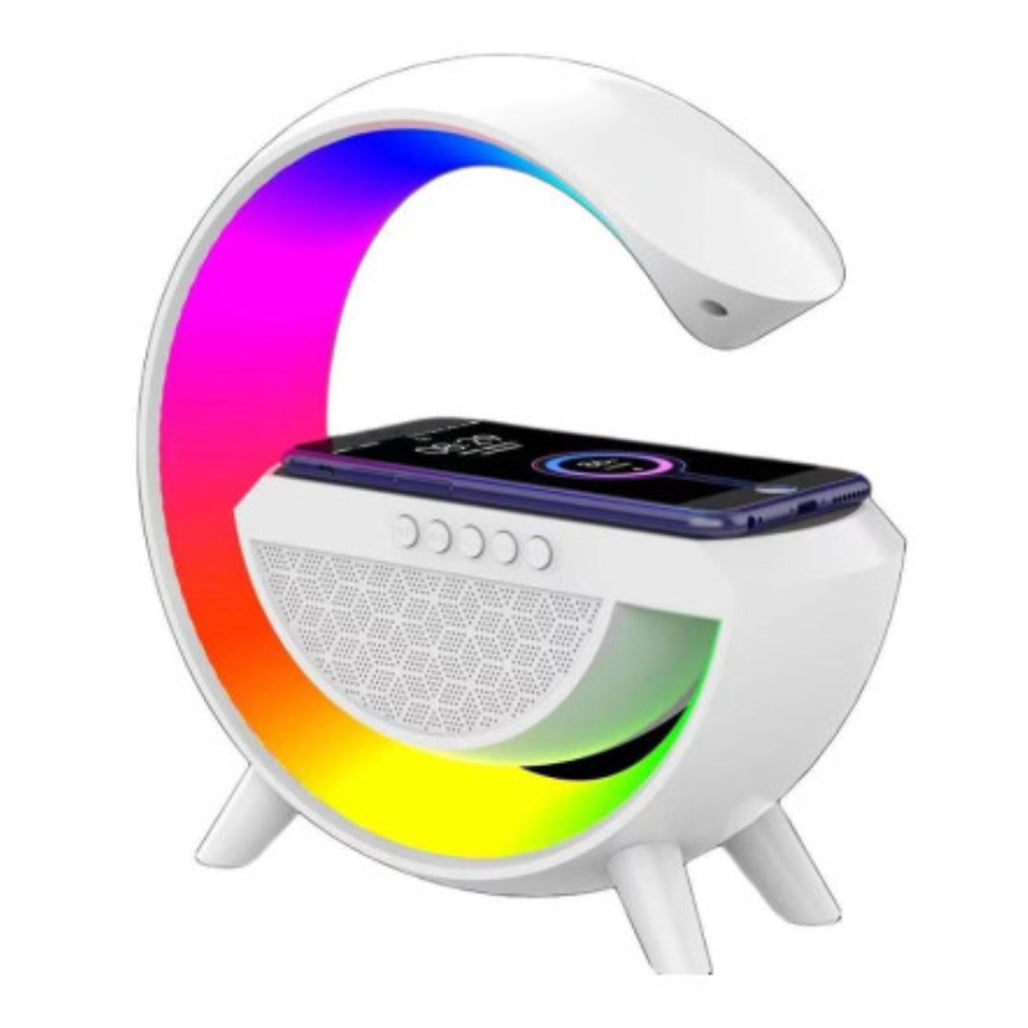 A Photo Of LED Wireless Charging Speaker BT2301 – HiFi Sound, Multi-Color LED, FM Radio, Long Battery Life