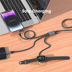 A Photo Of Blupebble PowerFlow USB-C to USB-C Cable - 1.2m - BP-PF3IN1-BK-SD26-J