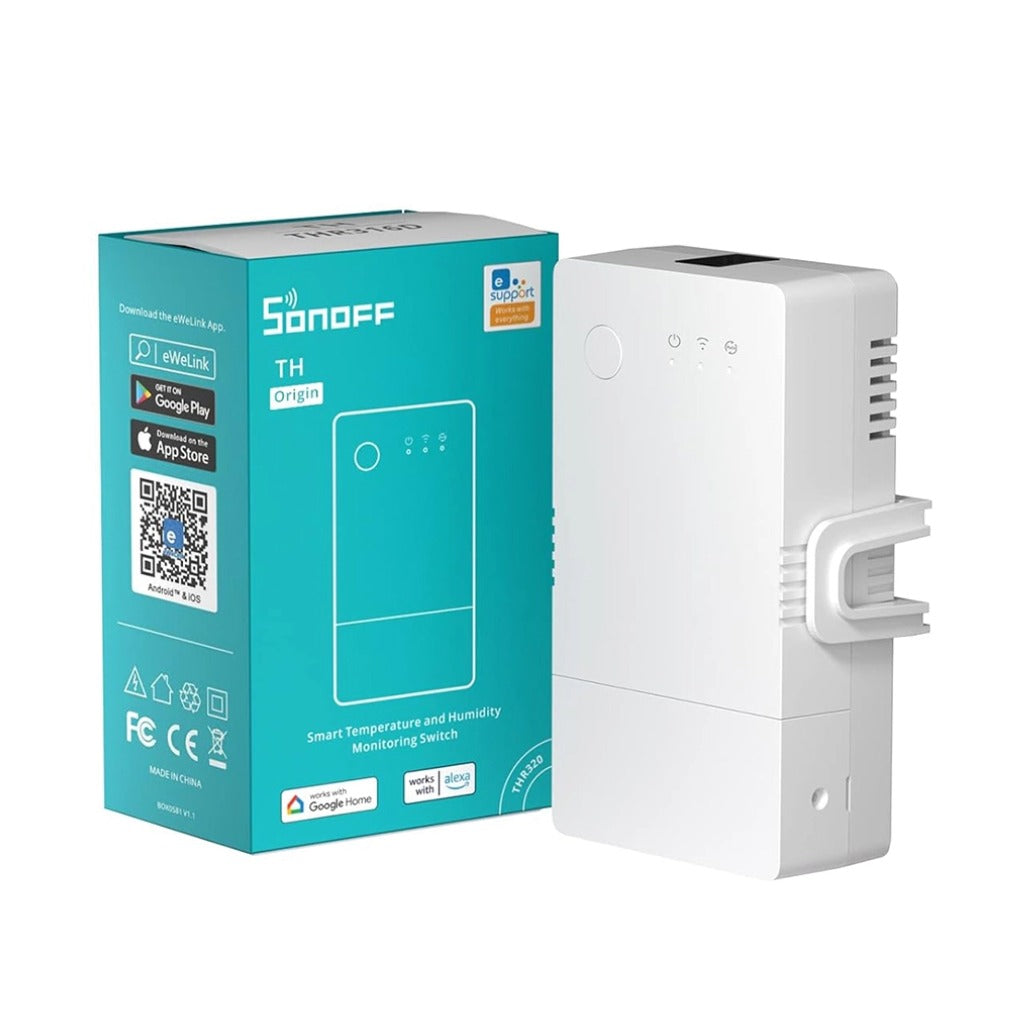 A Photo Of Sonoff TH Origin Temperature and Humidity Monitoring Switch - THOR16A