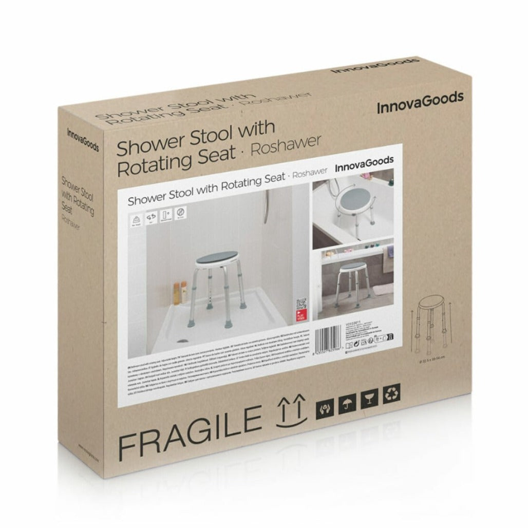 A Photo Of InnovaGoods Rotating and Adjustable Bathroom Stool Roshawer - V0103811