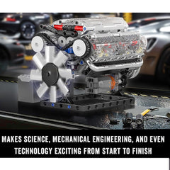 A Photo Of Mould King Motorized V8 Engine Building Toy Set - 535 Pieces - 10088