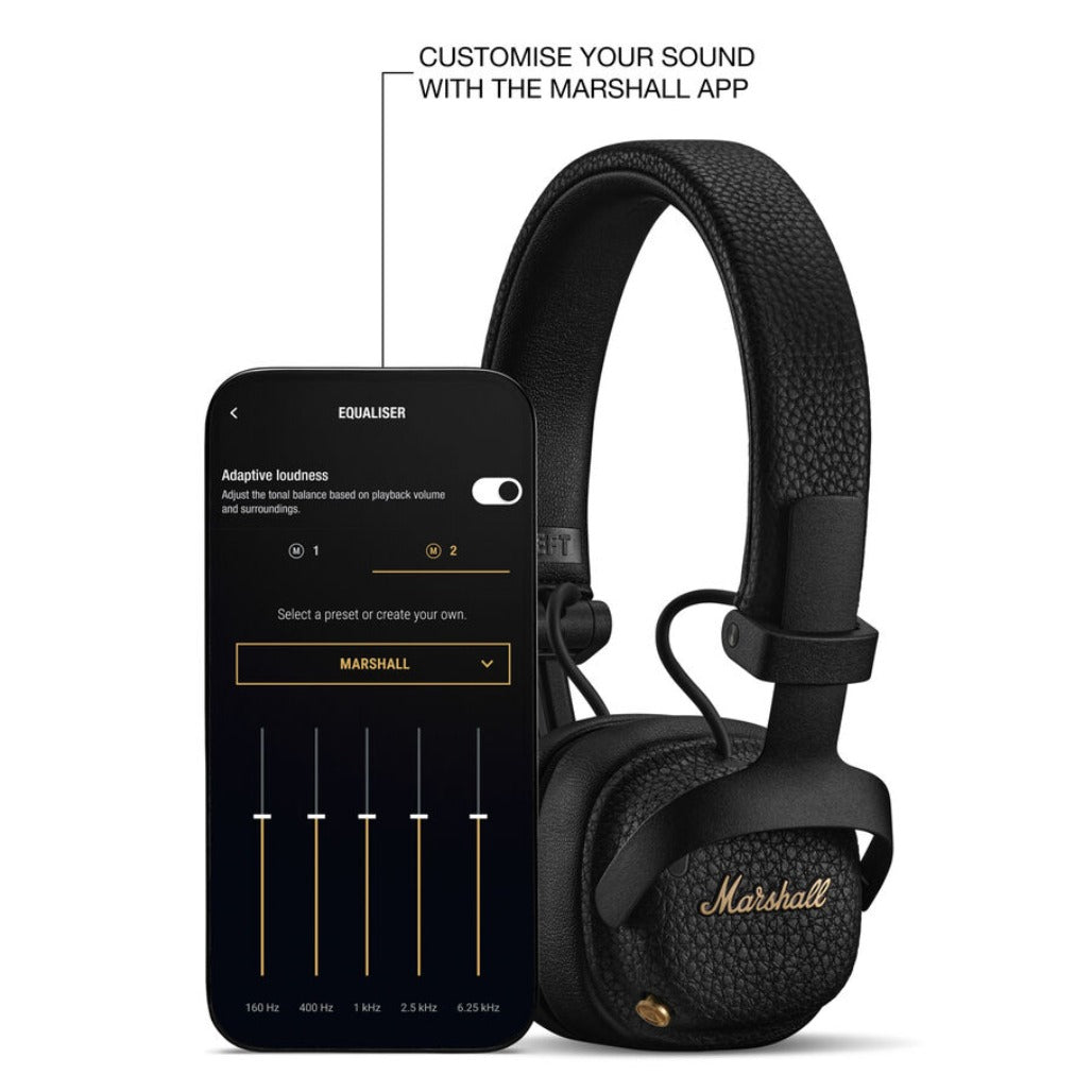 A Photo Of Marshall Milton A.N.C. Wireless Noise-Canceling On-Ear Headphones - Black