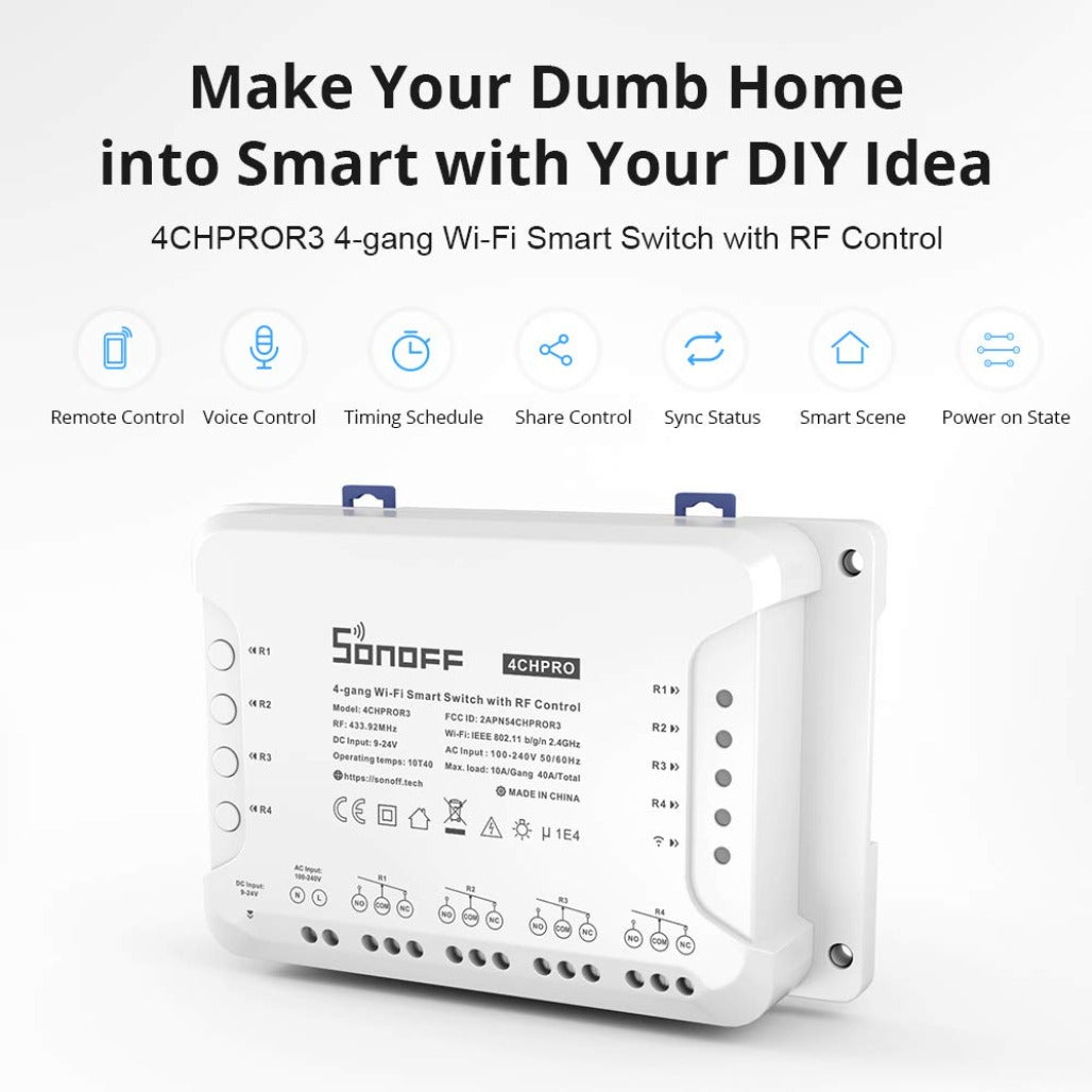 A Photo Of Sonoff 4CHPRO R3 Smart Switch - 4CHPROR3