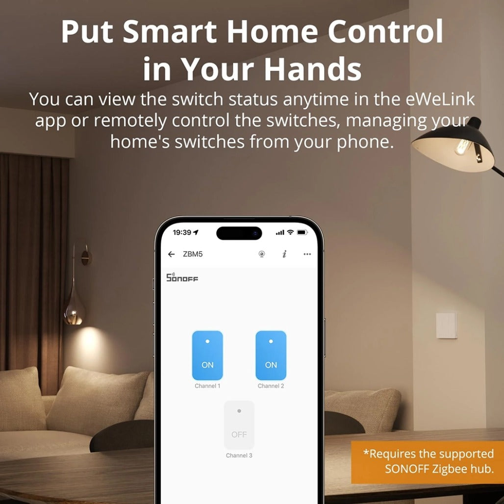 A Photo Of Sonoff SwitchMan Zigbee Smart Wall Switch ZBM5 - ZBM5-2C-80W
