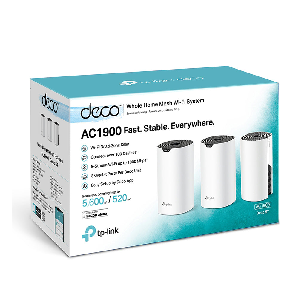 A Photo Of TP-Link Deco S7 (3 Pack) AC1900 Whole Home Mesh Wi-Fi System | Seamless Coverage & Fast Speeds