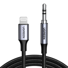 A Photo Of Ugreen 70509 Lightning To 3.5 Male Adaptor Cable Black 1M