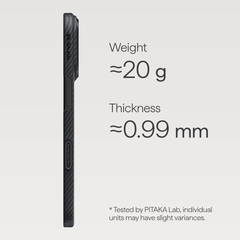 A Photo Of Pitaka 600D Black/Grey (Twill) (PitaTap™)  iPhone 17 Pro Max Ultra-Slim Case