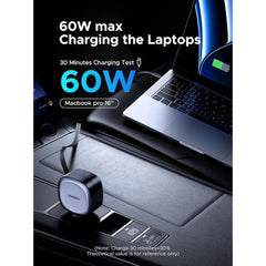 A Photo Of UGREEN 75W Type-C+USB A Car Charger with Type C Retractable Cable - 55653