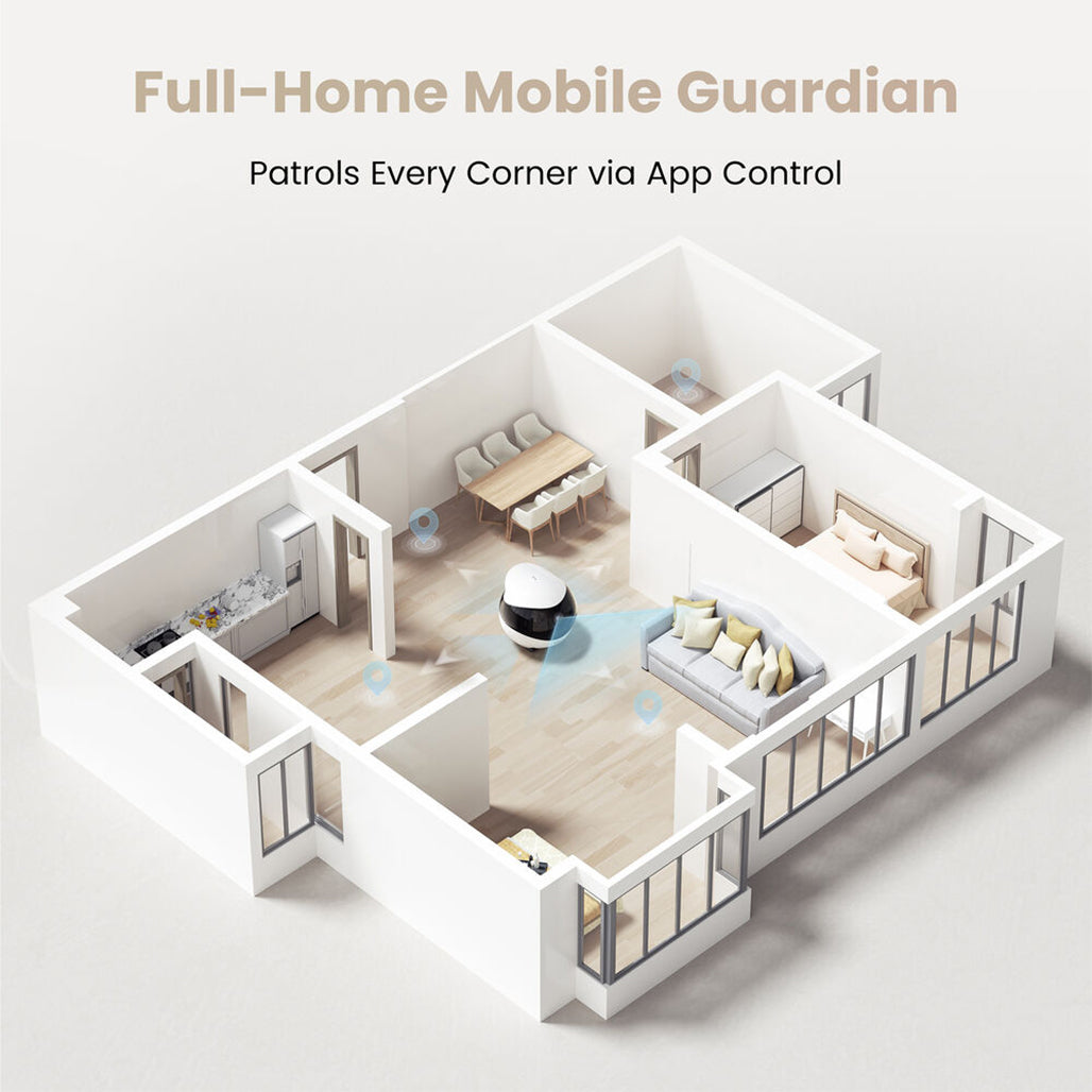 A Photo Of Enabot EBO Air 2 FamilyBot – 2K Home Security & Smart Pet Companion Robot